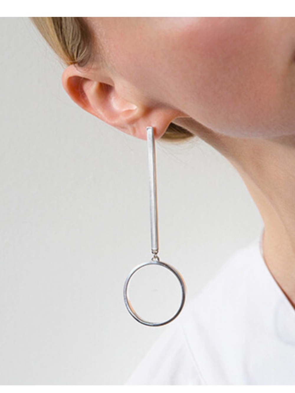 New Jenny Bird edie Silver Drop Hoop Earrings